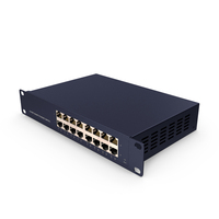 Desktop Network Switch 16 Ports Blue PNG & PSD Images