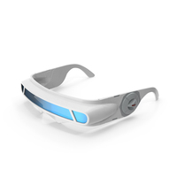 White Futuristic Mono Lens Sunglasses PNG & PSD Images