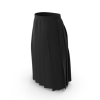 Black Long Pleated Skirts PNG & PSD Images