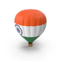 Hot Air Balloon With Indian Flag PNG & PSD Images