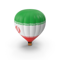 Hot Air Balloon With Iranian Flag PNG & PSD Images