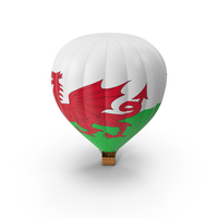 Hot Air Balloon With Wales Flag PNG & PSD Images