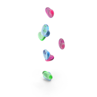 Glass Hearts Falling PNG & PSD Images