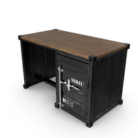Metal & Oak Sea Container Desk PNG & PSD Images