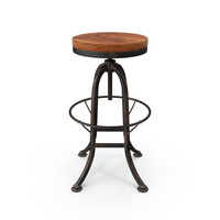 Oleg Industrial Loft Iron Base Reclaimed Wood Bar Counter Stool PNG & PSD Images