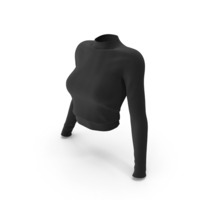 Black Mock Neck Sweater PNG & PSD Images