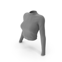 Grey Mock Neck Sweater PNG & PSD Images