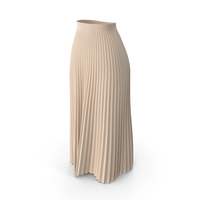 Beige Long Pleated Skirt PNG & PSD Images