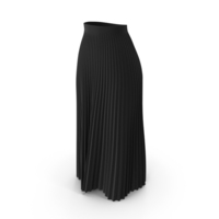 Black Long Pleated Skirt PNG & PSD Images