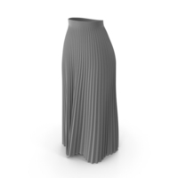 Grey Long Pleated Skirt PNG & PSD Images