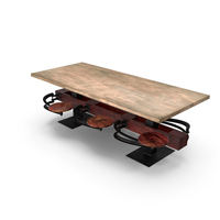 Perrin Communal Table With Attached Seating PNG & PSD Images