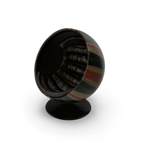 Pod Chair Union Jack & Brown Leather PNG & PSD Images