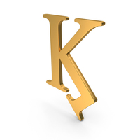 Gold Kai Greek Letter Icon PNG & PSD Images