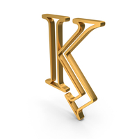 Gold Kai Greek Letter Outline Icon PNG & PSD Images