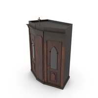 Dark Wood Classic Confessional Booth PNG & PSD Images