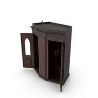 Dark Wood Open Confessional Booth PNG & PSD Images