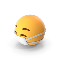 Emoji Face With Medical Mask PNG & PSD Images