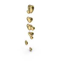 Gold Hearts Icon PNG & PSD Images