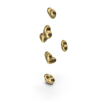 Gold Hearts Falling PNG & PSD Images