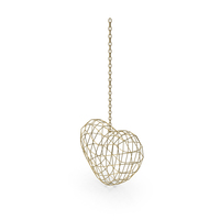 Gold Heart Cage on Chain PNG & PSD Images