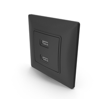 Black USB Wall Socket PNG & PSD Images