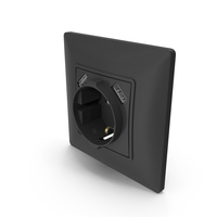 Black Wall Socket And USB PNG & PSD Images