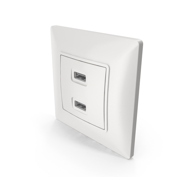 White USB Wall Socket PNG & PSD Images