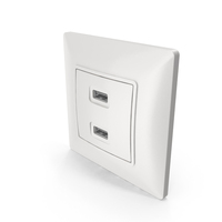 White USB Wall Socket PNG & PSD Images