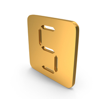 Gold Digital Number Five Icon PNG & PSD Images