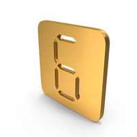 Gold Digital Number Six Icon PNG & PSD Images