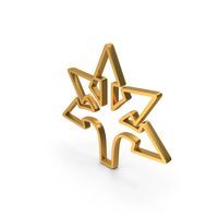 Gold Five Side Ways Outline Icon PNG & PSD Images