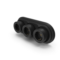 Black 3x Vintage Wall Sockets PNG & PSD Images