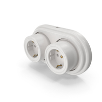 White 2x Vintage Wall Sockets PNG & PSD Images