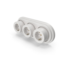 White 3x Vintage Wall Sockets PNG & PSD Images