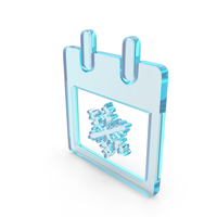 Glass Calendar With Snowflake Icon PNG & PSD Images