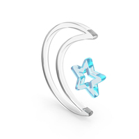 Glass Islamic Moon Icon PNG & PSD Images