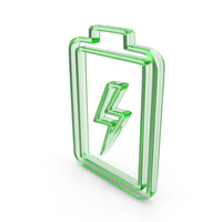 Out Line Battery Charging Power Electric Energy Icon Glass PNG & PSD Images