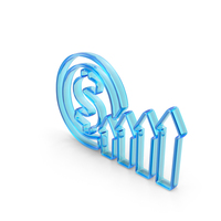 Out Line Dollar Profit Icon Glass PNG & PSD Images