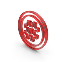 Glass Hashtag With Double Circle Outline Icon PNG & PSD Images