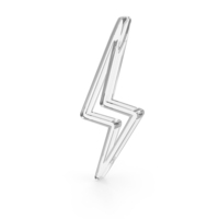Out Line Thunder Power Storm Icon Glass PNG & PSD Images