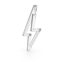 Out Line Thunder Power Storm Icon Glass PNG & PSD Images