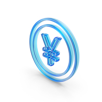 Glass Yen Currency With Double Circle Icon PNG & PSD Images