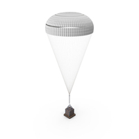 Single Subscale Parachute Cargo System White PNG & PSD Images