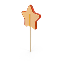 Orange Star Shape Lollipop PNG & PSD Images