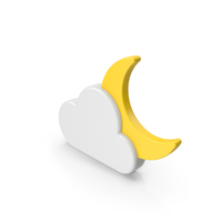 Weather Icon Cloudy Night PNG & PSD Images