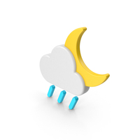 Rainy Night Weather Icon PNG & PSD Images