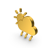 Gold Weather Icon Cloudy with Rain PNG & PSD Images