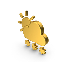 Gold Cloudy With Snow Weather Icon PNG & PSD Images