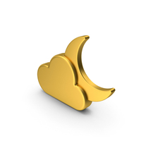 Gold Weather Icon Cloudy Night PNG & PSD Images