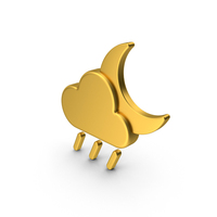 Gold Weather Icon Rainy Night PNG & PSD Images